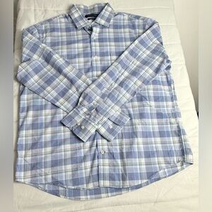 Tommy Hilfiger Blue and White Casual Button Down Shirt